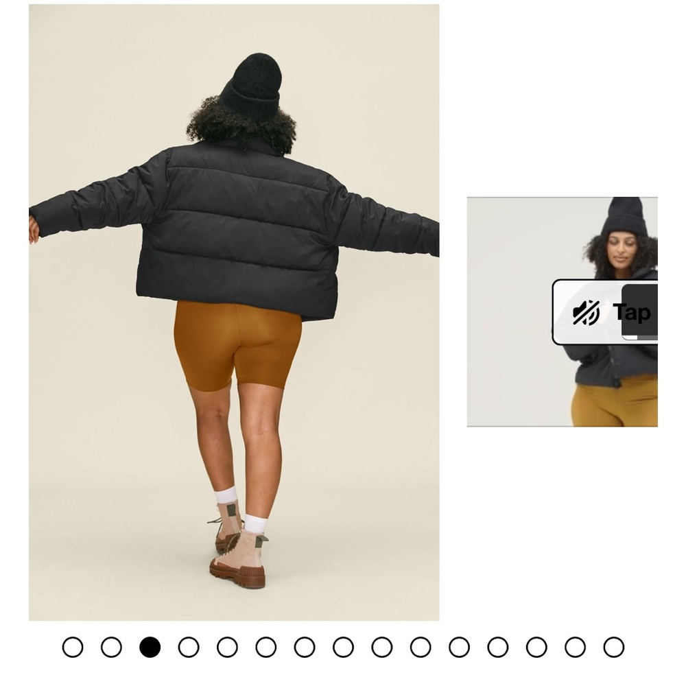 Black Cropped Puffer from Girlfriend Collective